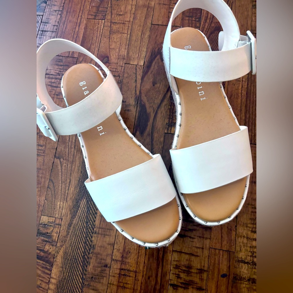 Giani Bini white espadrilles sz 8 new